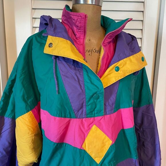 VINTAGE | multicolor ski jacket M - Picture 3 of 9